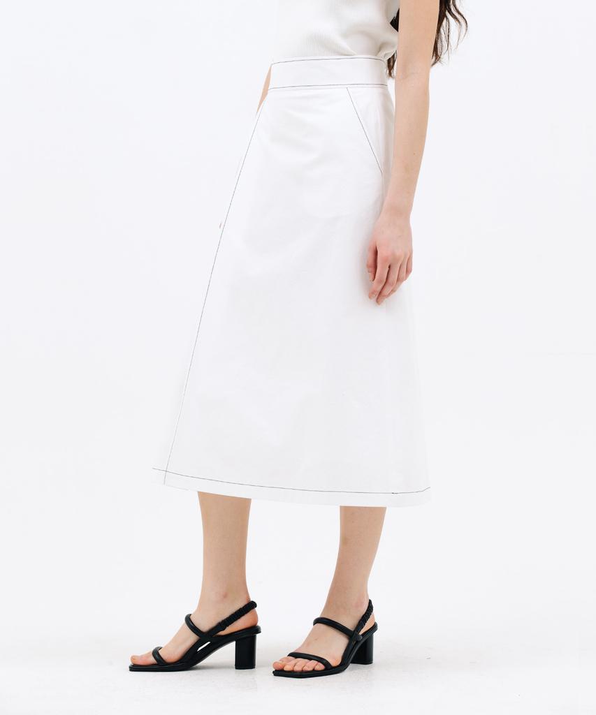 Jun By Jun K Stitch Skirt_White