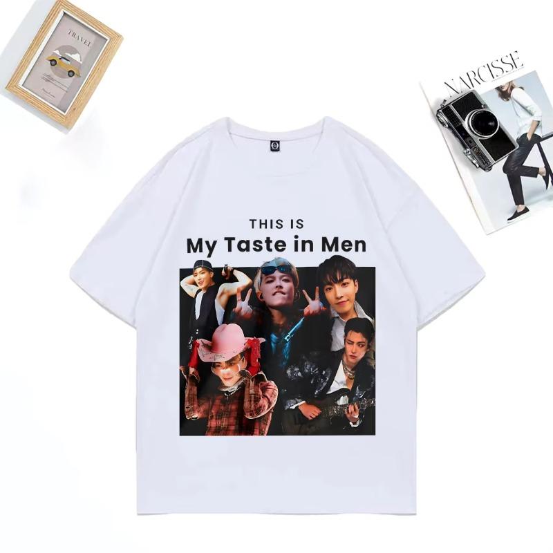 Ateez Hongjoong My Taste Cool Graphics T Shirt Men Women's Fashion Tops Cotton Hip Hop Short Sleeve Summer Unisex T-shirt