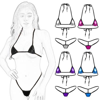 Womens Micro Swimsuit Bra Mini Bikini Swimwear 2Pcs/Set Bathing Suit