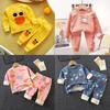 Childrens Warm Milk Silk Pajamas With Animal Prints For Autumn And Spring