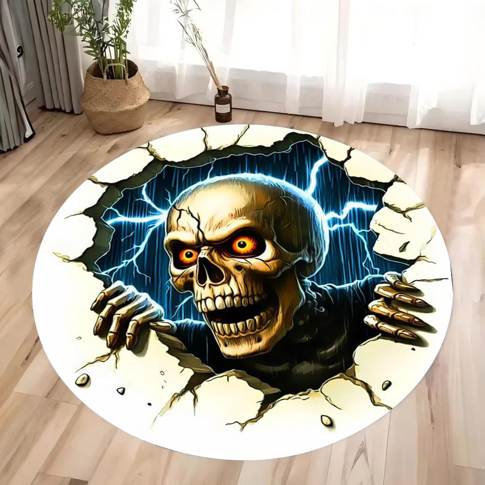 3D Halloween Horror Circular Carpet Doomsday Zombie Carpet Suitable for Bedroom Area Carpet Living Room Home Decoration Gifts