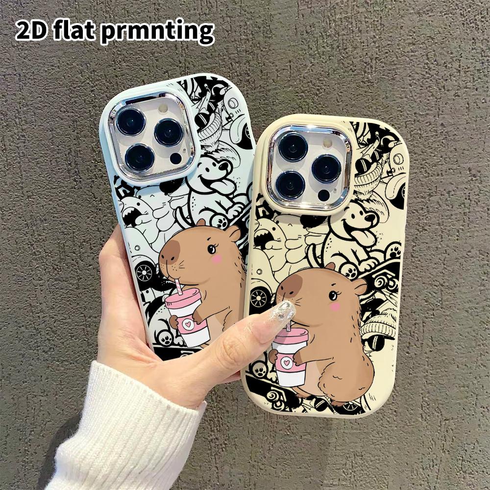 Phone Case: 2D Flat Design, Suitable for iPhone 18 17 16 15 14 13 Pro Protective Case, Popular Capybara, Perfect Christmas and Halloween Holiday Gift