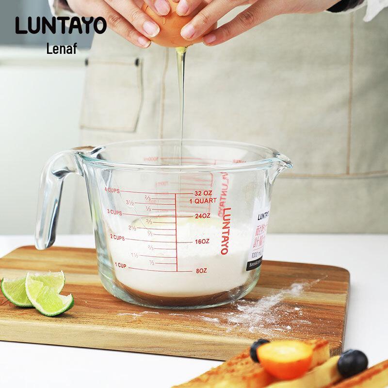LUNTAYO High Borosilicate Heat-Resistant Glass Measuring Cup