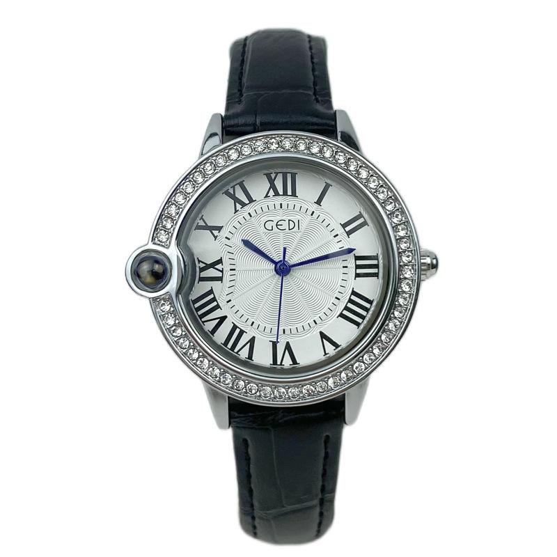 Ladies Light Luxury High-Value Imitation Sapphire Creative Folding Buckle Belt Quartz Watch