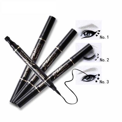 Cosmetici Eyeliner liquido Matita Eyeliner con sigillo per tatuaggio Set trucco Palpebra nera impermeabile