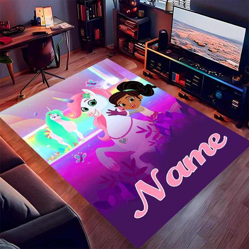 Custom personalization Nella the Princess Knight Print Area Rug - Soft, Washable Non-Slip Indoor Mat,Living Room,Home&Office Decorative Rug