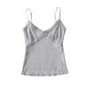 Summer 2023 Lace Trim V-Neck Stretchy Bodycon Camisole Tank Top for Women