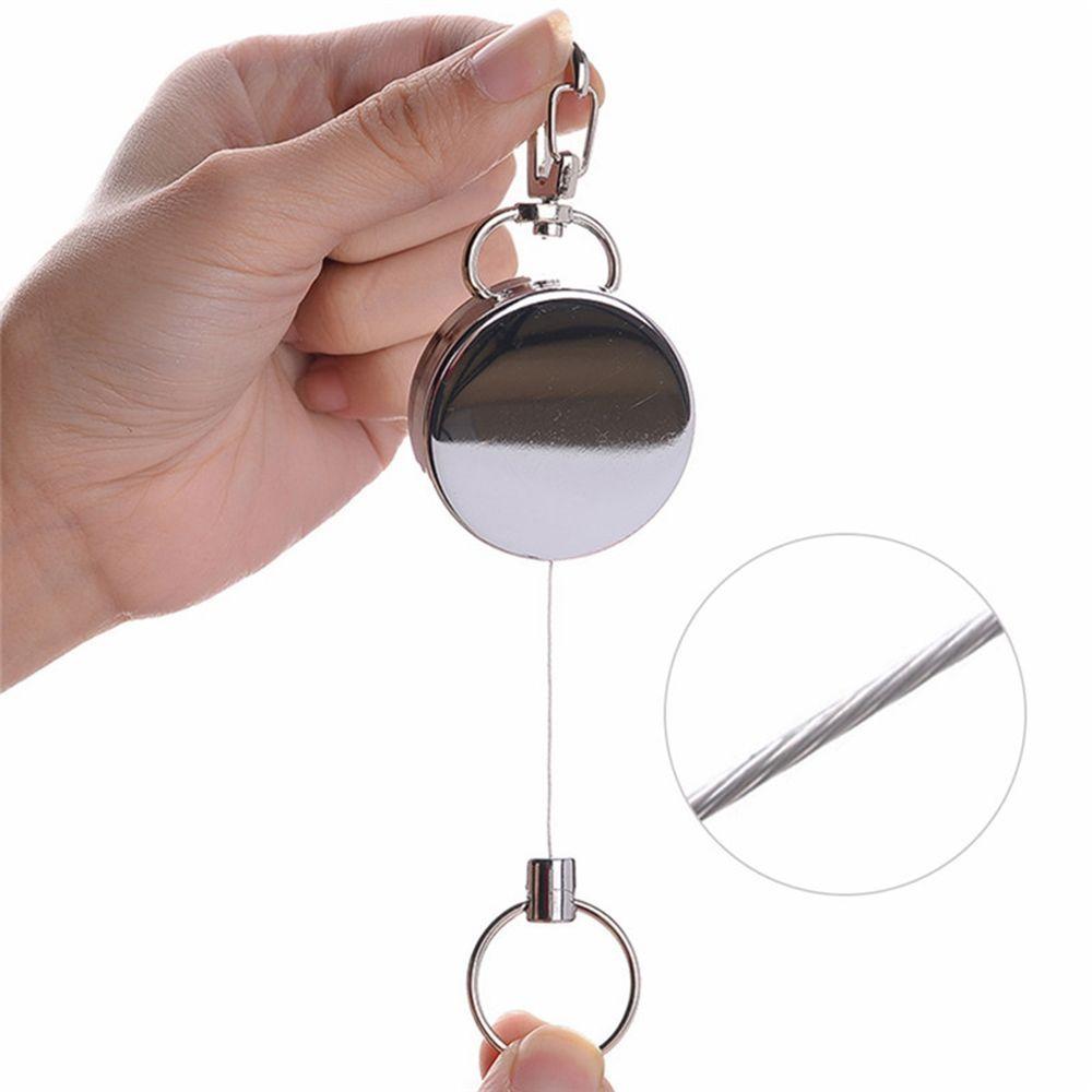Portable Badge Reel Elastic Keychain Anti-lost Safety Key Buckle ID Card Holder Burglar Trinket