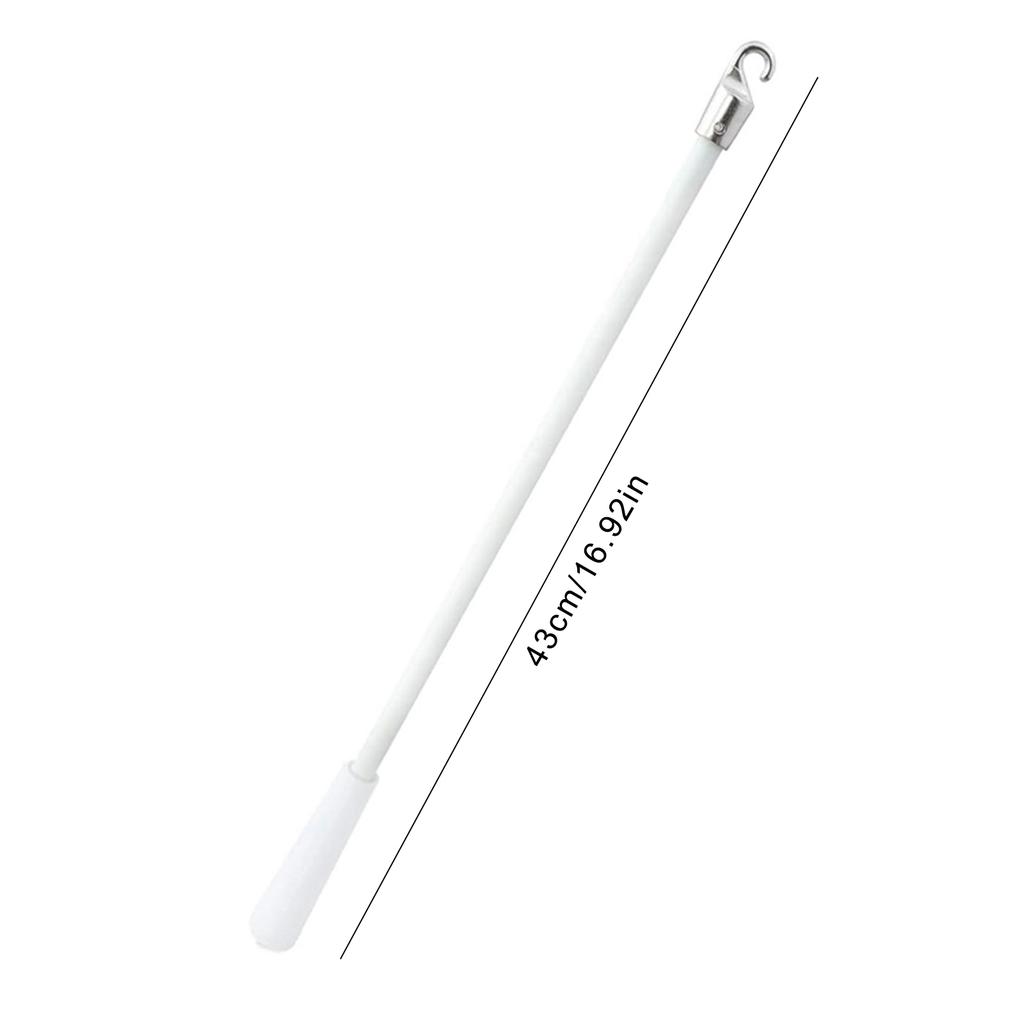 Aste per tapparelle in fibra di vetro argentata da 43 cm, ganci e impugnatura per un facile controllo