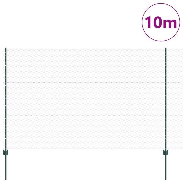 Poteaux de clôture vidaXL 5 pcs U-Channel Vert 150 cm Acier 3336694