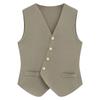 Women'S Winter Sleeveless Top Single Breasted French V-Neck Cardigan Vest