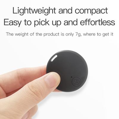Rastreador GPS Redondo Compatível com Bluetooth Portátil Chaves Carteira Bagagem Animais de Estimação Localizador de Itens à Prova d'Água Alarme Bidirecional Dispositivo de Rastreamento Anti-Perda