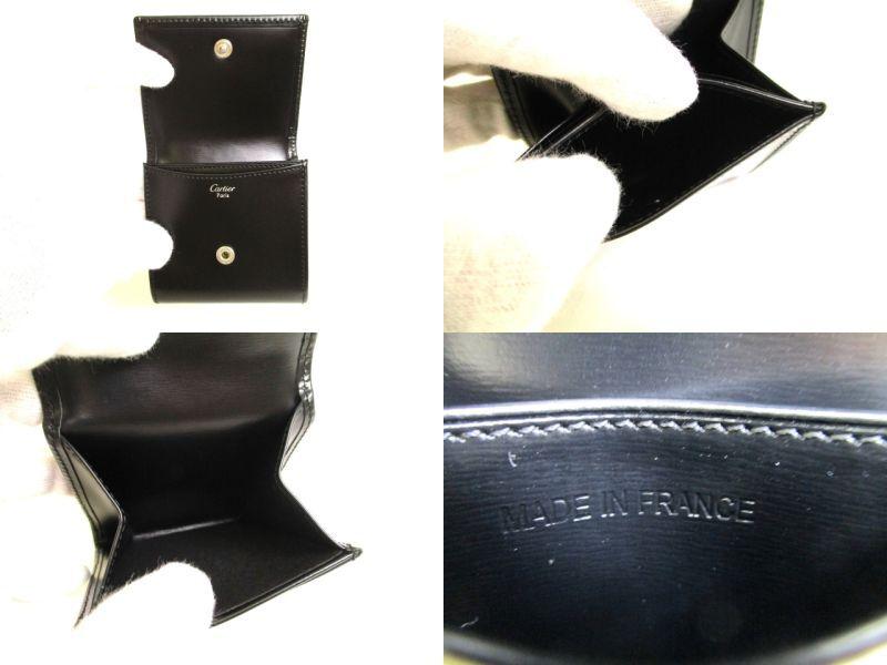 Portamonete Autentico Cartier Pasha de Cartier in Pelle Nera #9869 Scatola Aperta