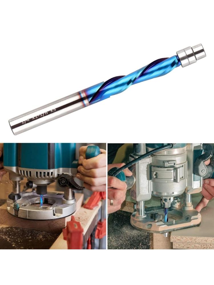 Flush Trim Router Bit Woodworking Trimmer Bit Achieve Clean Smooth Cut Spirals Design Largely Reduces Chippings