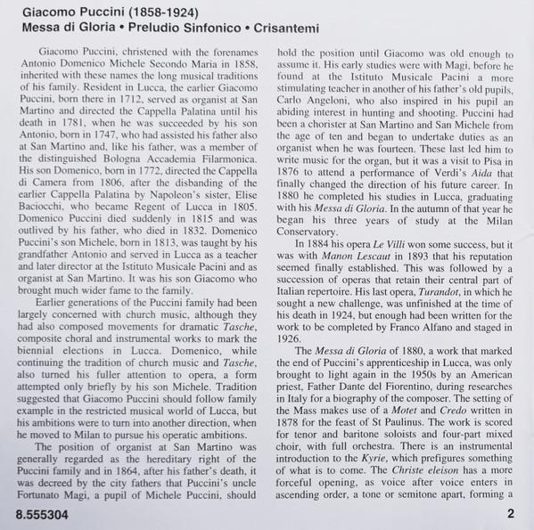 

CD PUCCINI Messa Di Gloria Preludio Sinfonico 8555304 NAXOS 2002 Japan Classical Used