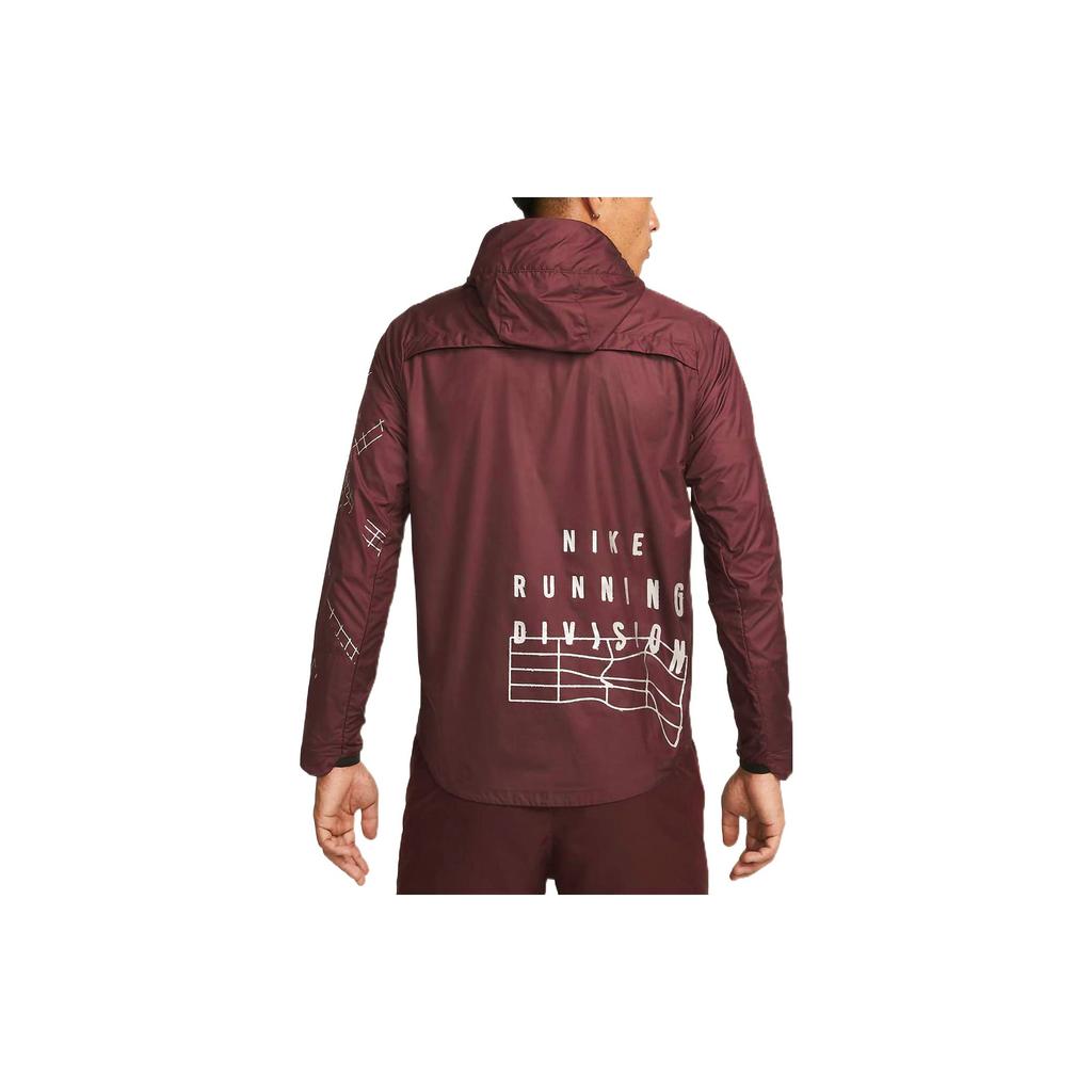 Nike Alphabet Print Zip Hoodie Jacket Men Tops Brown DQ6519-652
