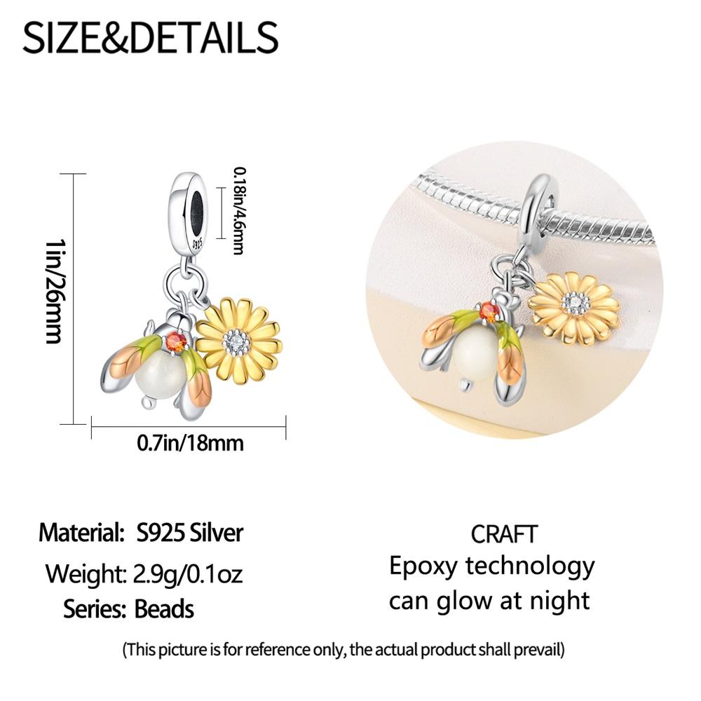 Copper Charms Original Firefly Chrysanthemum Beads Fit Bracelet Jewelry Diy Lady'S Gift Accessory