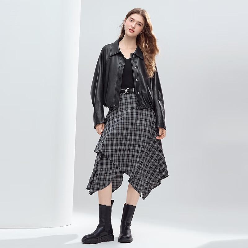 BETU Women's Autumn Faux Leather Short Jacket