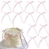 30pcs Bow Cake Toppers Pink Ribbons Bows for Cake Coquette Themed Bow Cupcake Toppers Pink Bow Birthday Wedding Decorations