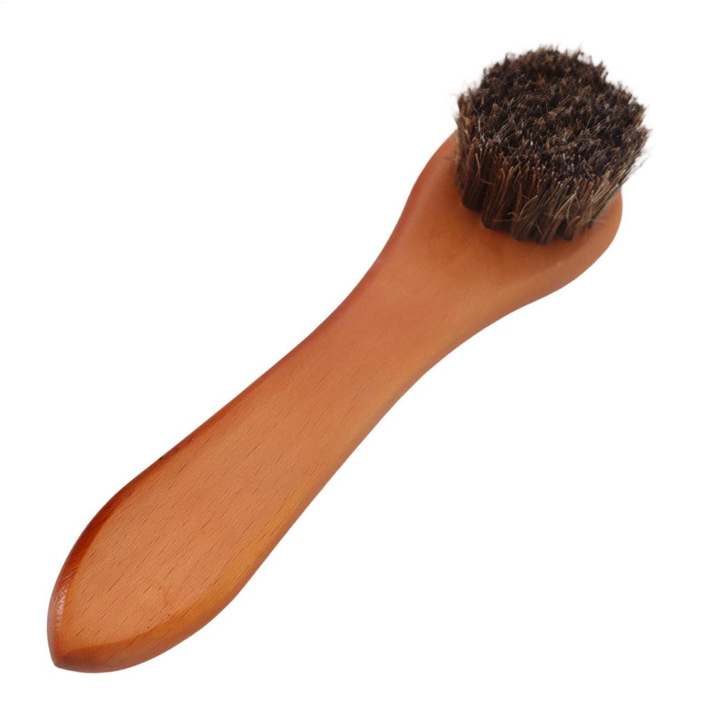 1PC Horsehair Shoe Brush Multifunctional Polishing Applicator Brush For Leather Boots Suede Shoe Car Interior Detail Cleaning
