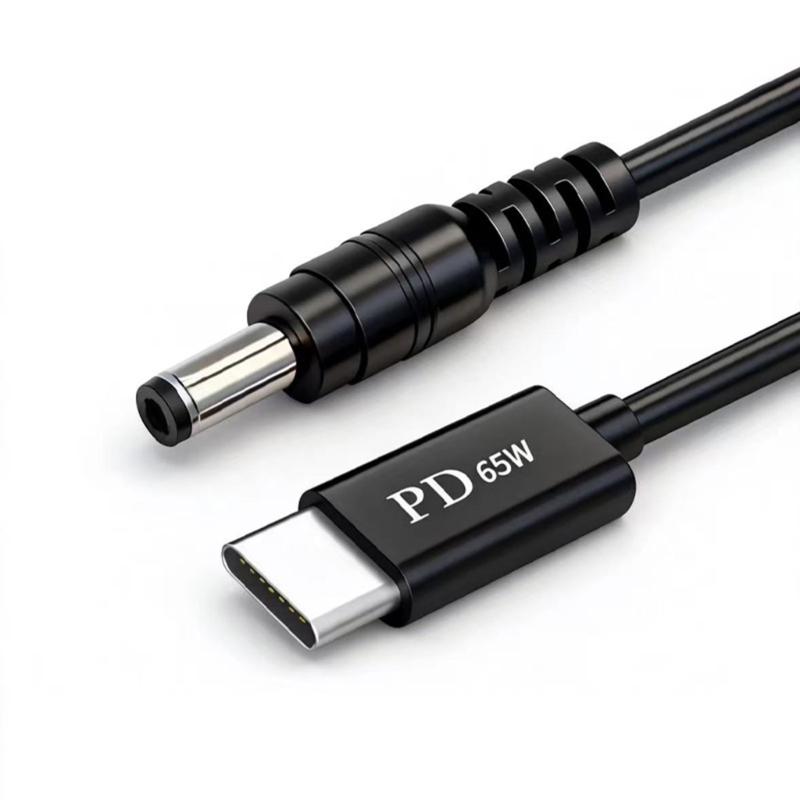 PVC Type C to DC5.5mm Chargers Cord Supporting 65W Fast Charge For Enhances Longevity And Portable Use