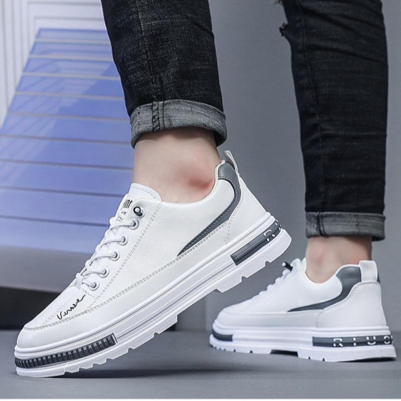 Men's Casual Sneakers Spring Vulcanized Shoes Lace Up Non Slip Durable Platform Shoes Comfortable Men Shoes