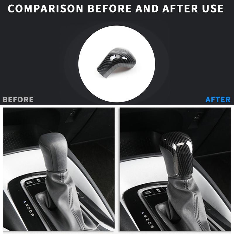 For Toyota Camry 2018    Carbon Fiber Car Interior Gear Shift Knob Head Cover Trim AT