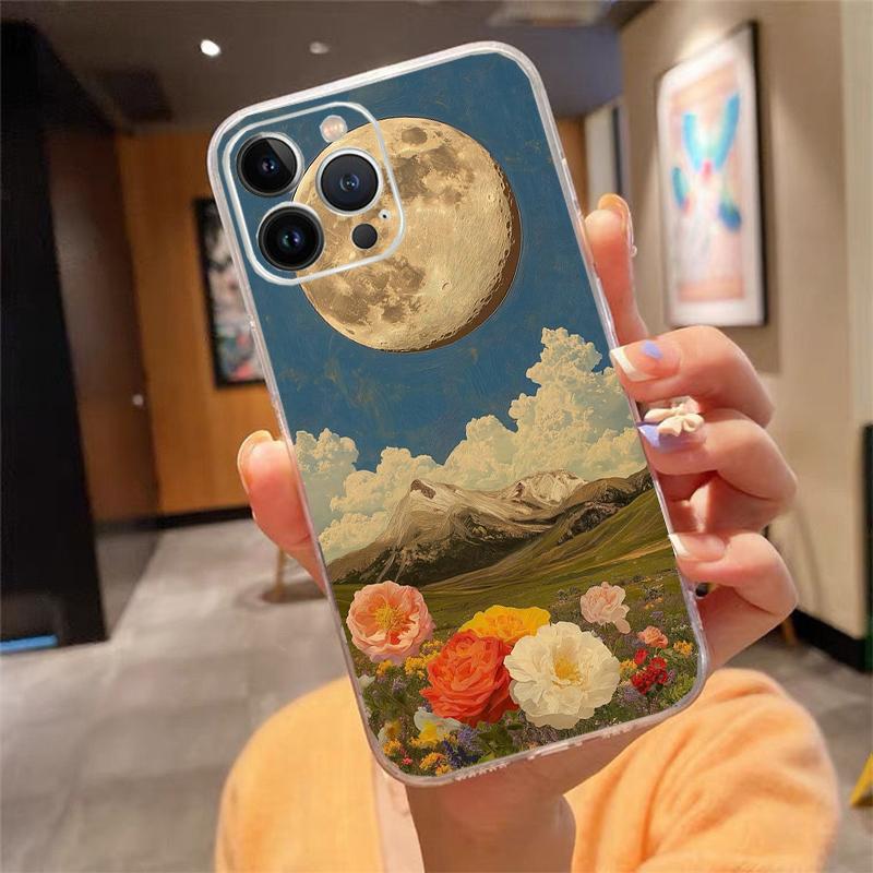 

Clound Moon Star Night Phone Case Carcasa Funda For iPhone 17 Pro Max Air 16 15 14 13 Pro Max 15 16 Pro 15Plus 16E Case iphone 15ProMax