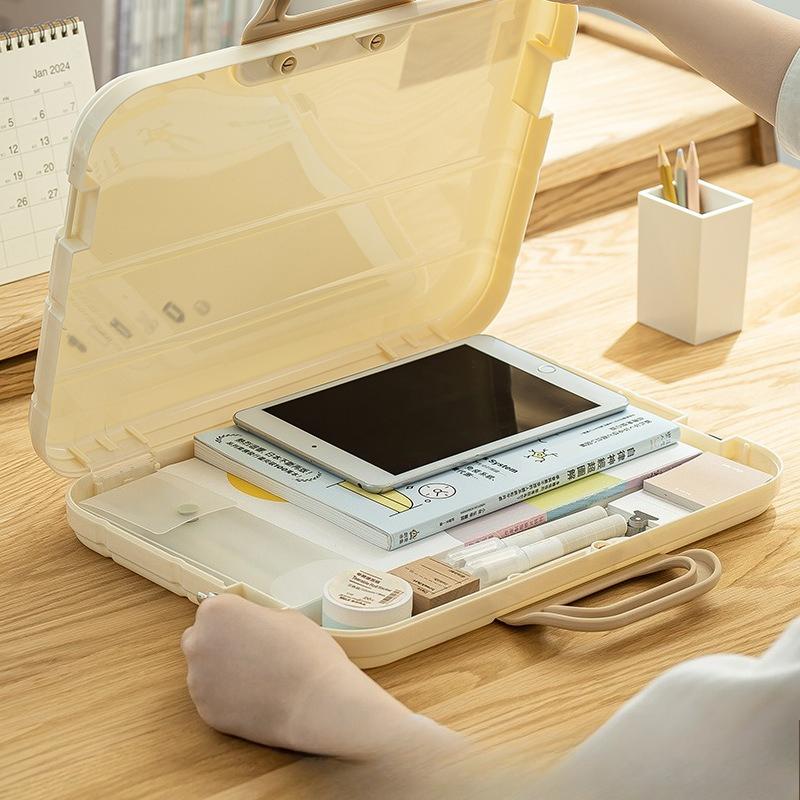 New Plastic Handheld Storage Box Calligraphy Document Box Simple Home Storage and Organization