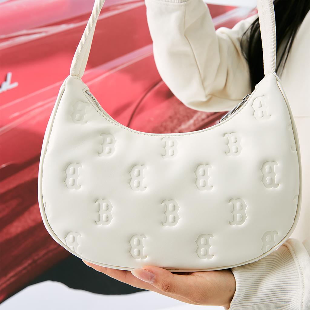 New MLB Artificial Leather Shoulder Bag Handbag Shoulder Bag Unisex Dark Cream 3ABQS024N-43CRD