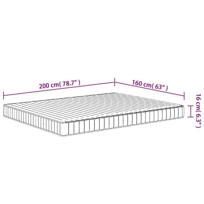 VidaXL Matelas en mousse moyennement doux 160x200 cm 373025