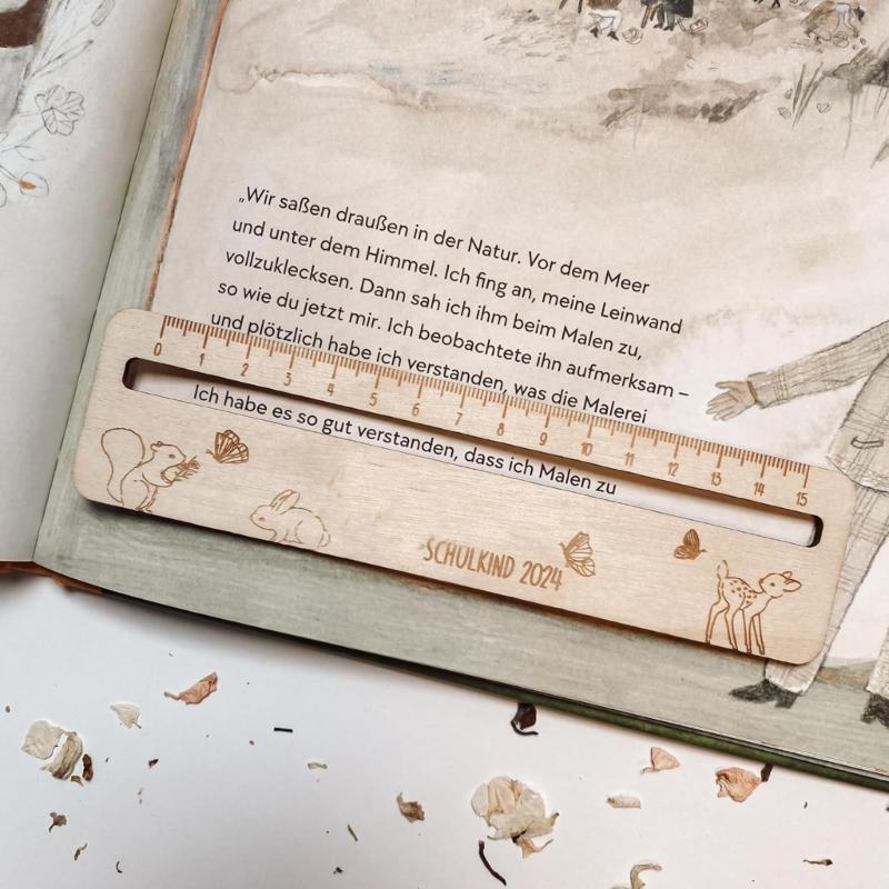 Kinder Lernlineal Holz Leselineal Holz Zeichenlineal für Kinder Schüler Lesen Messen Klassenzimmer Lernhilfe