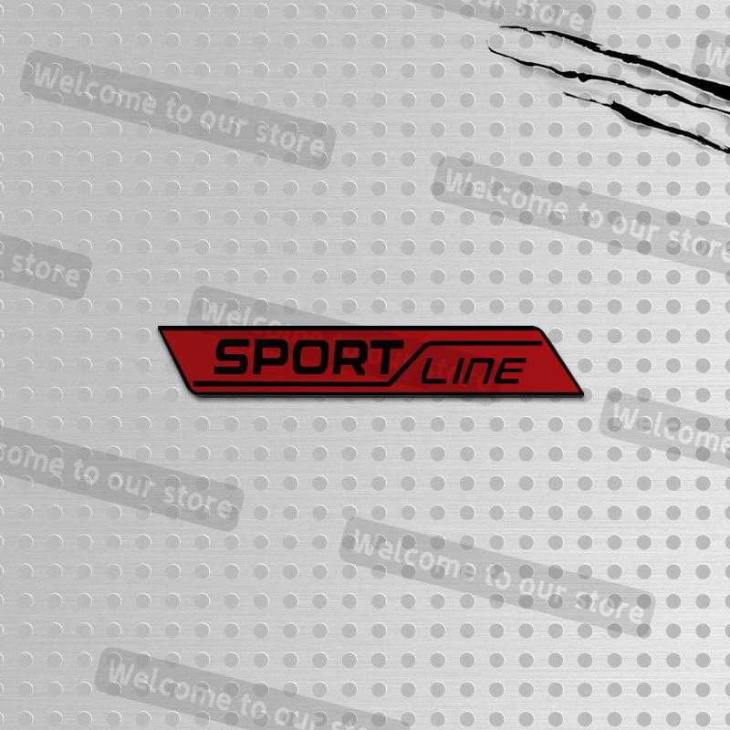 JBIW9 3D Metal Car Styling Sport Line Grille Emblem Side Decals Rear Trunk Body Badge For Skoda VRS Octavia Scala Vision Rapid Kodiaq