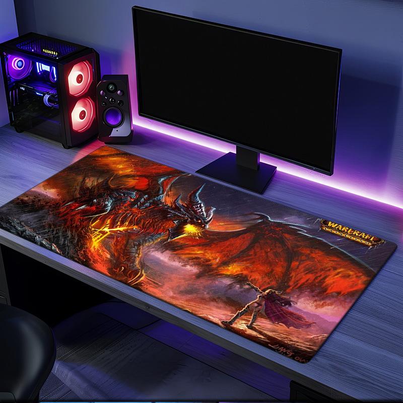 Dragon's Fiery Warcraft game Mouse Pad, Rubber Base, Mouse Pad for Gamers and Office Use, Gaming Desk , Easy To Clean Mat Christmas fan gifts