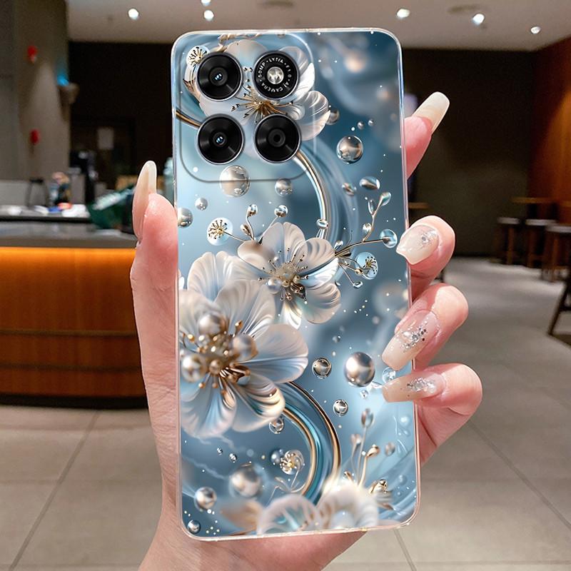 Phone Case For Motorola Moto G67 / Moto G77 Capa Coque Butterfly Bow Protective Casing Transparent Soft Silicone TPU Cover Funda