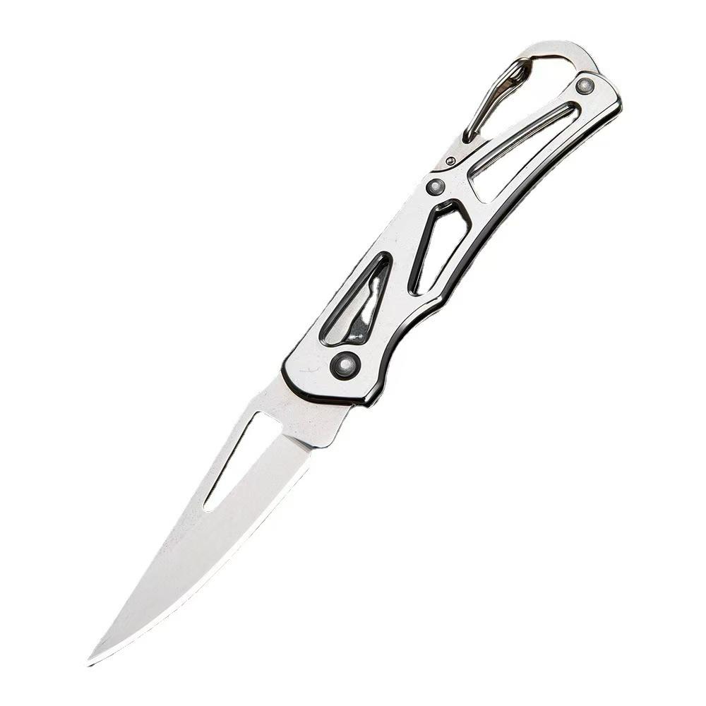 Portable Folding Knife Keychain, Fruit Cutter, Multipurpose Pocket Knife, Utility Knives, Stainless Steel, Kitchen Accessories