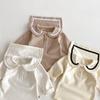 Korean Children's Spring/Autumn Lapel Romper - Cute Baby College Style Long-Sleeve Outfit.