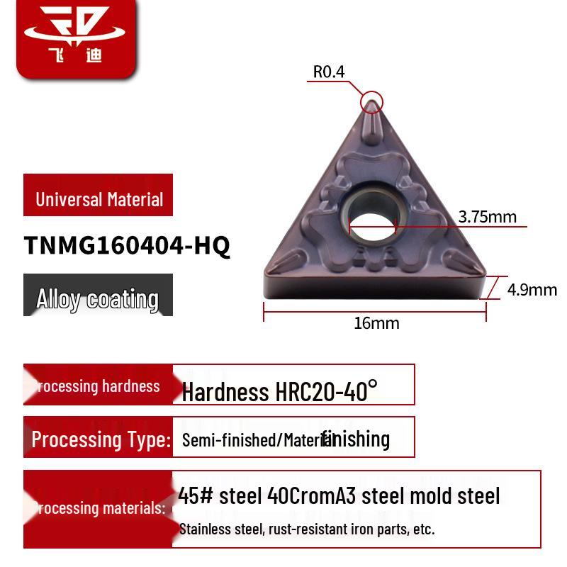 Dreieckiger Hartmetall-CNC-Drehmeißel für Edelstahl - TNMG1604/08/12