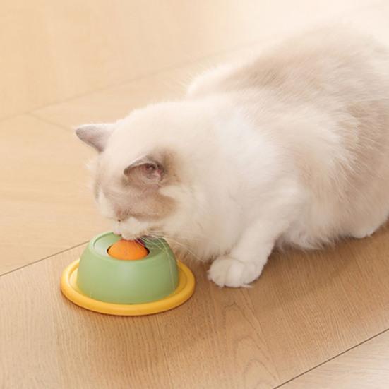 Haustier Lecknapf Lustiger Langsamfresser mit Rotierendem Ball Katzen Leckball Flüssigleckerchen Spender Rutschfester Lecknapf für Hunde Katzen Verdauungsförderndes Beschäftigungsspielzeug