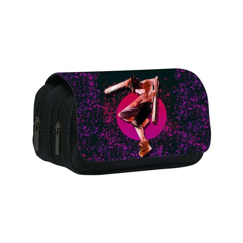 Denji Chainsaw Man Pencil Case Large Capacity Nylon Material Travel School