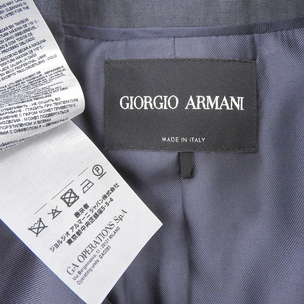 GIORGIO ARMANI In good condition, linen 6B double-breasted jacket for women, blue-gray, size 36, 3SHGG0YE, T036J, 22 years old Jacket 36 Blue grayUsed