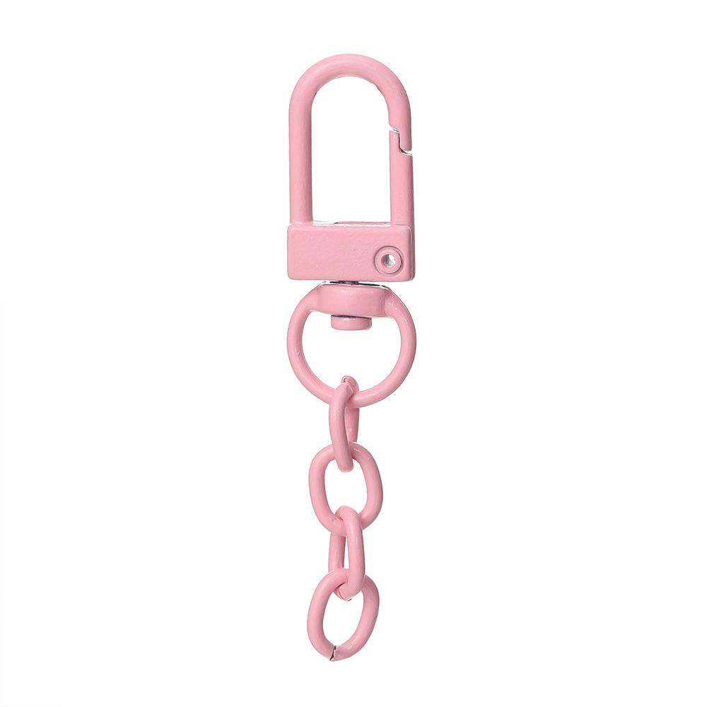 10pcs/lot Keyring Lobster Clasp Spring Buckle With Chains Colored Keychains For DIY Jewelry Making Key Ring Hooks Bags Buckle
