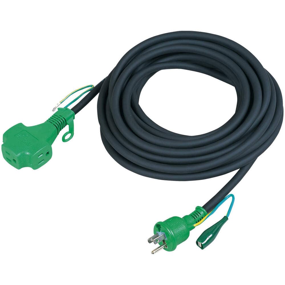 Nichido Grounded Extension Cord, 20m, Black, PPT-20E BK (with Plug)