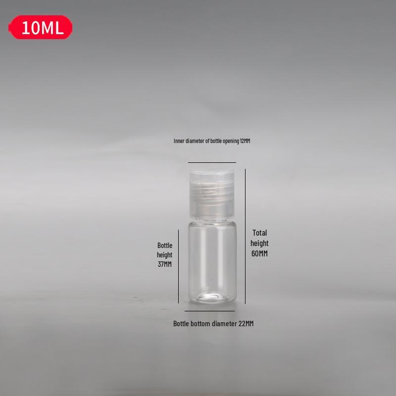 PET Transparent Flip-Top Liquid Dispenser Bottle, 10-50ml