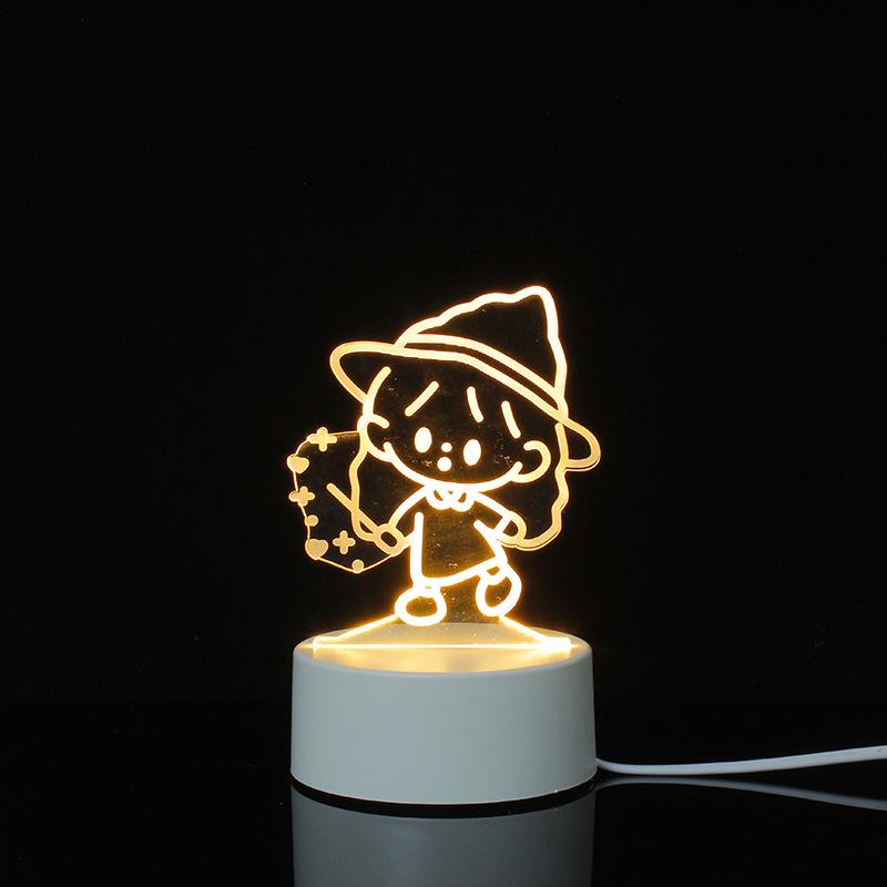 3D Cartoon Night Light: Custom Acrylic Bedside Lamp for Atmosphere & Gifts