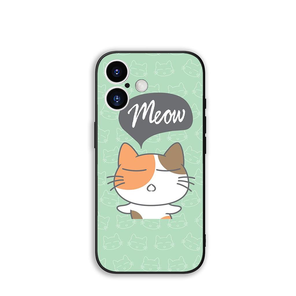 For Apple iPhone 16 15 14 Plus 13 12 Mini 17 Pro Max + 16E Air 16+ ProMax Phone Cover Case Cute Cat Meow