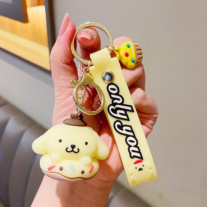 Adorable Silicone Keychain With Cute Dinosaur Cartoon Design For Bags And Keys