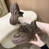 Leather Brown Platform Sneakers Women Winter Sports Shoes Woman Slip On Casual 2025 Thick Sole Outdoors Walking Shoes