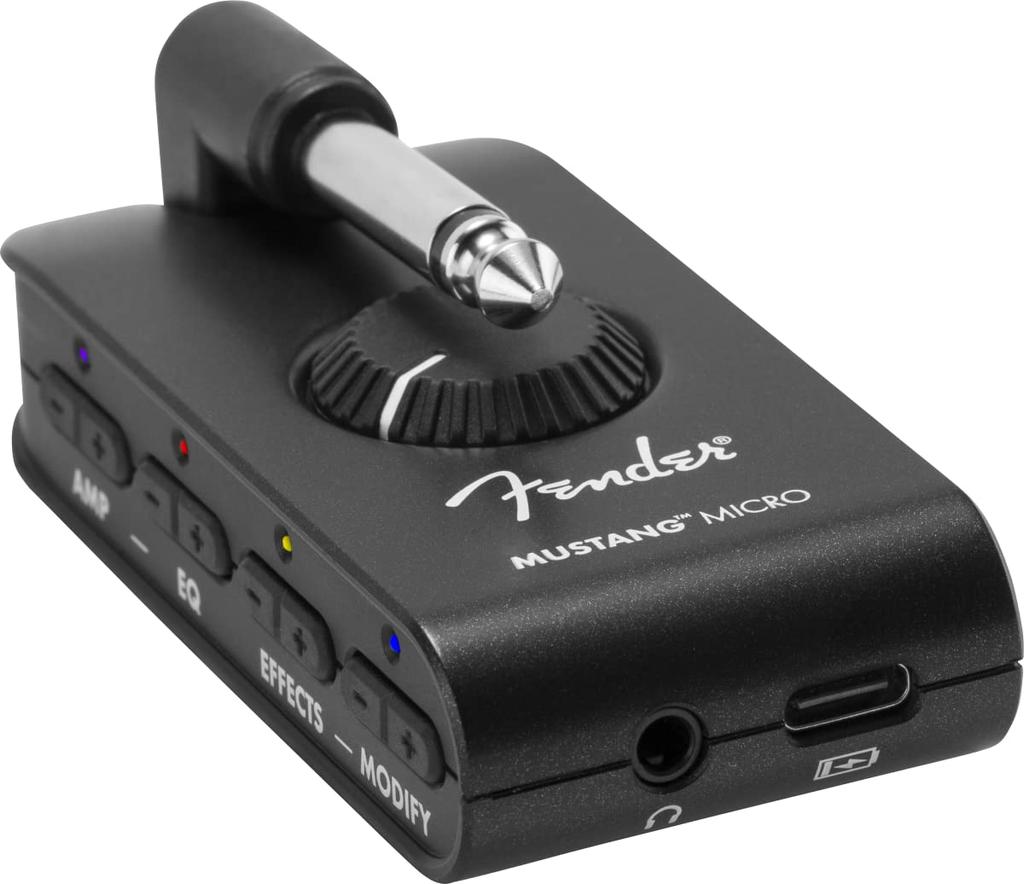 Fender MUSTANG™ MICRO Guitar & Bass Headphone Amplifier, Black