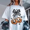 Cherries Pumpkin Tshirt, Pumpkin Season Tee, Fall Vibes Tshirt, Fall Coquette Bow Tshirt, Coquette Fall, Halloween Girly Tshirt, Fall Lace